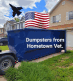 Dumpsters from Hometown Vet. Junk Removal logo